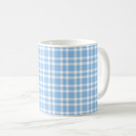 Blaue weiße Karo-Muster Kaffeetasse