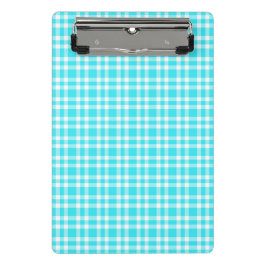 Blaue weiße Karo-Muster Mini Klemmbrett