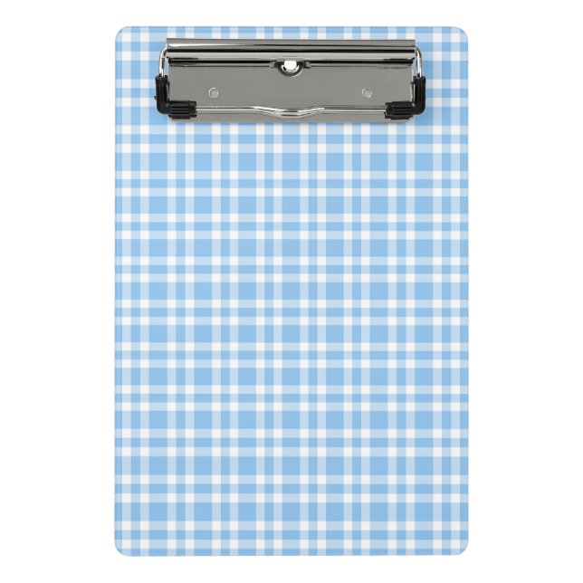 Blaue weiße Karo-Muster Mini Klemmbrett (Vorderseite)