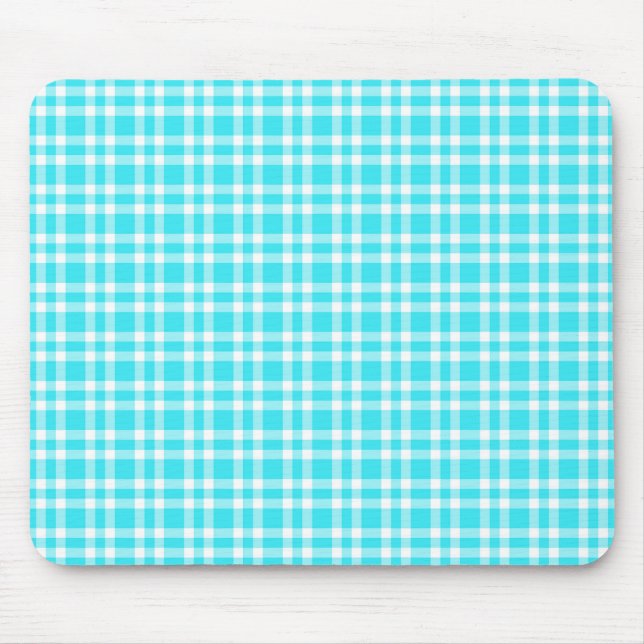 Blaue weiße Karo-Muster Mousepad (Vorne)
