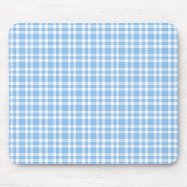 Blaue weiße Karo-Muster Mousepad (Vorne)