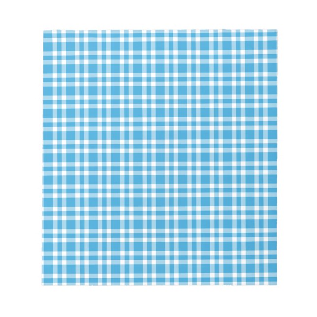 Blaue weiße Karo-Muster Notizblock (Vorderseite)