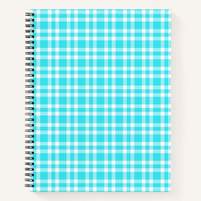 Blaue weiße Karo-Muster Notizbuch (Vorderseite)