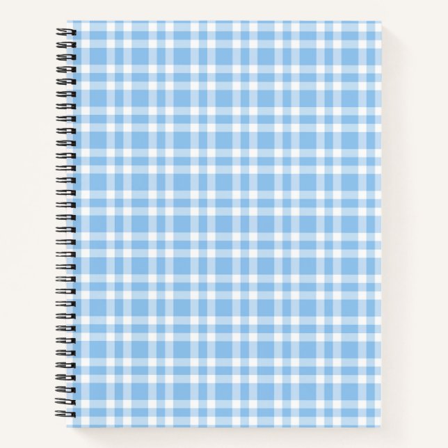 Blaue weiße Karo-Muster Notizbuch (Vorderseite)