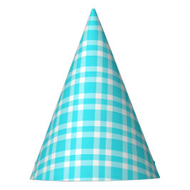 Blaue weiße Karo-Muster Partyhütchen