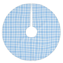 Blaue weiße Karo-Muster Polyester Weihnachtsbaumdecke