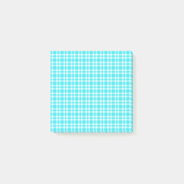 Blaue weiße Karo-Muster Post-it Klebezettel