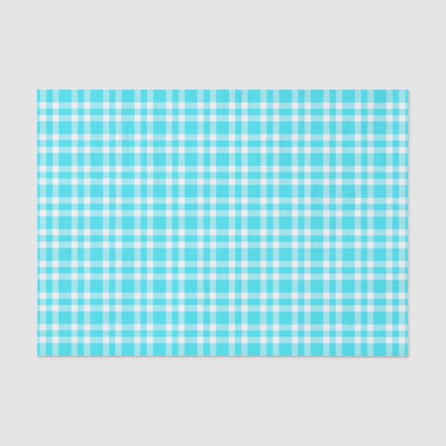 Blaue weiße Karo-Muster Seidenpapier (Vorderseite)