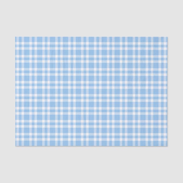 Blaue weiße Karo-Muster Seidenpapier (Vorderseite)