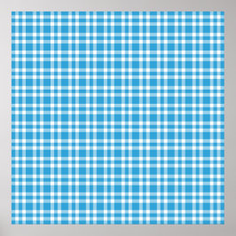 Blaue weiße Karomuster Poster