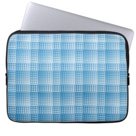Blaue weiße Kontrollkästchen Abstract Muster Laptopschutzhülle