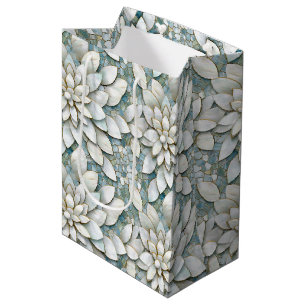 Blaue Weiße Lotusblumen Hochzeit Mittlere Geschenktüte