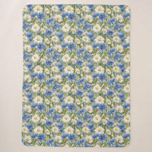 Blaue Weiße Margeriten Sherpadecke