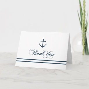 Blaue & Weiße Maritime Dankeskarten Dankeskarte