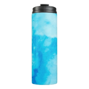 Blaue weiße Marmortextur mit natürlichem Musterabs Thermosbecher
