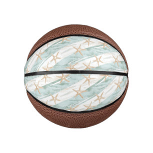Blaue weiße Ozean-Strand-Streifen-Seestern Mini Basketball