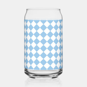Blaue weiße Rauten-Karo-Muster Dosenglas