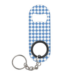 Blaue weiße Rauten-Karomuster Mini Flaschenöffner