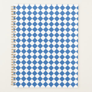 Blaue weiße Rauten-Karuomuster Planer