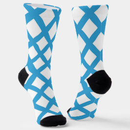 Blaue weiße Rauten-Karuomuster Socken