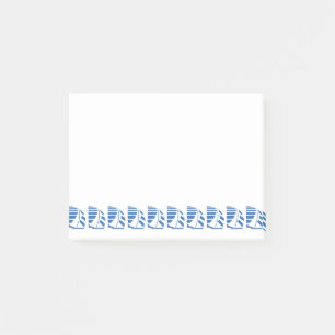 Blaue Weiße Rennsegelboote Haftnotizen Post-it Klebezettel