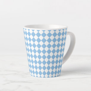 Blaue Weiße Schachbrett-Diamantmuster Milchtasse