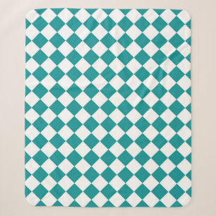 Blaue weiße Schachbrett-Diamantmuster Sherpadecke
