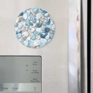 Blaue Weiße Steine Magnet