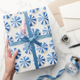 Blaue weiße Strandparasole Junggesellinnenabschied Geschenkpapier