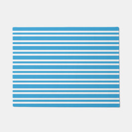 Blaue Weiße Streifen Muster Fußmatte