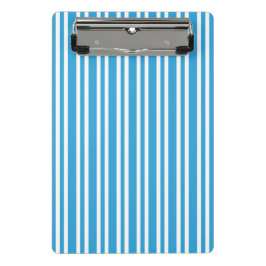 Blaue Weiße Streifen Muster Mini Klemmbrett