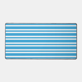 Blaue Weiße Streifen Muster Schreibtischunterlage