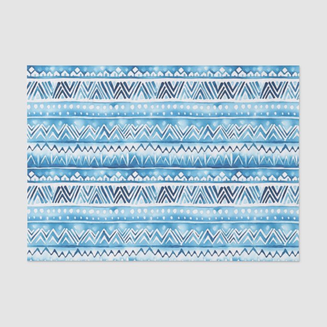 Blaue weiße Streifen Seidenpapier (Vorderseite)
