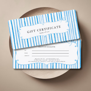 Blaue Weiße Streifen Vintage-Schleife Geschenkguts