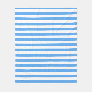 Blaue weiße Streifen Vorlage dekoratives Medium Fleecedecke