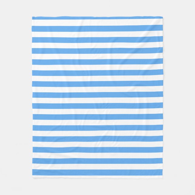 Blaue weiße Streifen Vorlage dekoratives Medium Fleecedecke (Vorderseite)