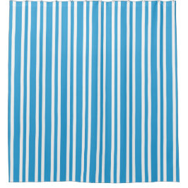 Blaue weiße Streifenmuster Duschvorhang