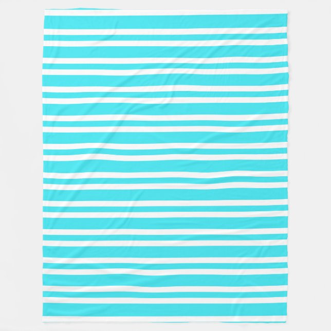 Blaue weiße Streifenmuster Fleecedecke (Vorderseite)