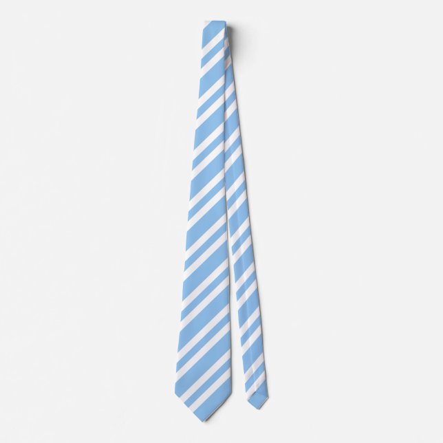 Blaue weiße Streifenmuster Krawatte (Vorderseite)