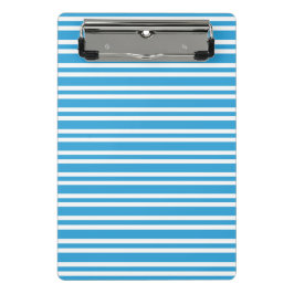 Blaue weiße Streifenmuster Mini Klemmbrett