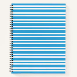 Blaue weiße Streifenmuster Notizbuch