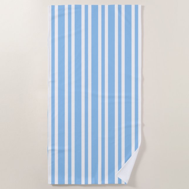 Blaue weiße Streifenmuster Strandtuch (Vorderseite)
