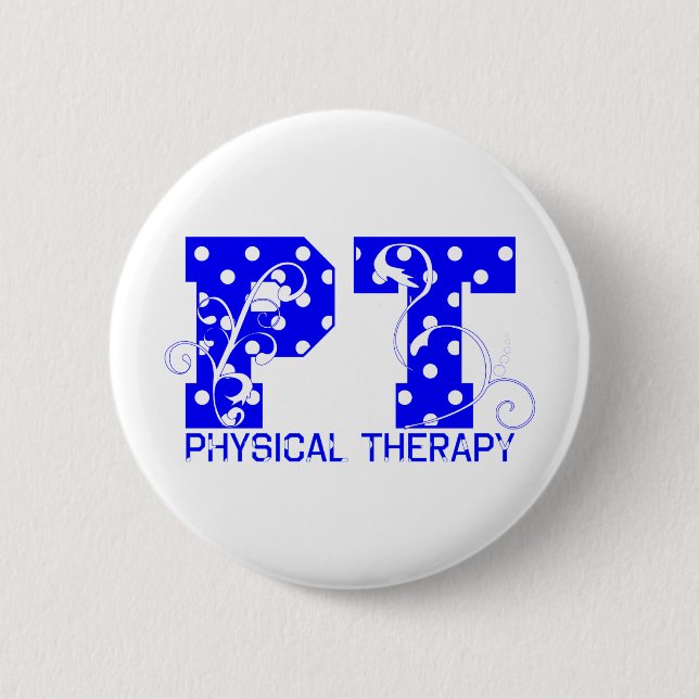 blaue weiße Tupfen Pints Button (Vorderseite)