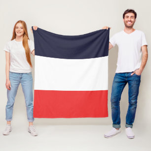 Blaue, weiße und rote Streifen Streifen Streifen S Fleecedecke