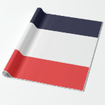 Blaue, weiße und rote Streifen Streifen Streifen S Geschenkpapier<br><div class="desc">Packpapier</div>