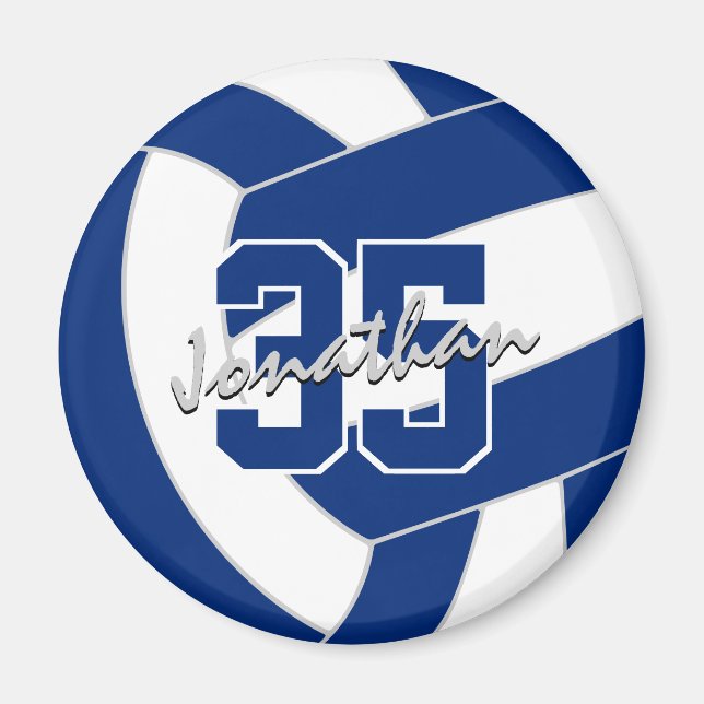 Blaue, weiße Volleyballmannschaft - Geschenke Magnet (Vorne)