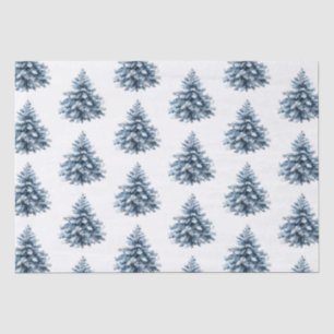 Blaue weiße Weihnachtsbaumen Seidenpapier