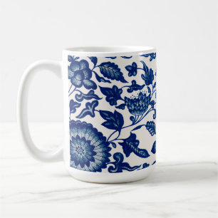Blaue weiße Wildblumen Französische Landhaus Chino Kaffeetasse