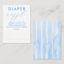 Blaue Weiße Windel Raffle Baby Shower Tickets