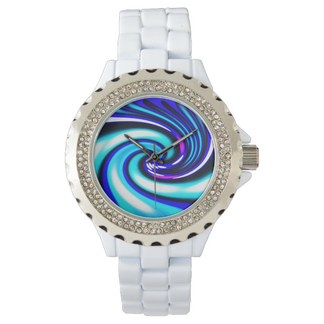 Blaue Welle Armbanduhr (Vorderseite)